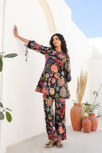 Conjunto de Top y pantalones de cuerpo entero para mujer, ropa básica de otoño e invierno, conjuntos de 2 piezas negros y múltiples de lujo, conjunto de Jaipur - Product Image 5