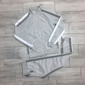 Ensemble de course à pied décontracté coupe ajustée pour hommes sweats de survêtement à fermeture éclair avec cordon de serrage personnalisés 100% coton Jogging de sport d'hiver grande taille - Product Image 3