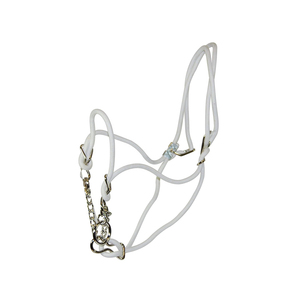 Cabestros de caballo más vendidos de 2023, cuerda de nailon blanco liso con cuero de plomo de acero inoxidable, accesorio de precio al por mayor - Product Image 1
