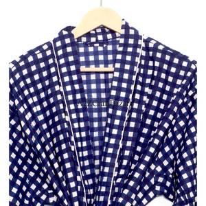 Kimono Vintage Elegante 100% Algodón, Bata Suave y Transpirable para Playa o Dormir, Estampado a Mano, Largo Completo con Cordón Ajustable - Product Image 5