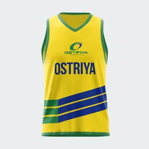 Maillot de basket-ball unisexe en polyester 100% - Col en V - Sans manches - Léger - Impression numérique en polyester - Product Image 3