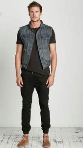 Gilet en jean pour hommes et femmes modernes décontracté Vintage élégant Denim gilet garde-robe essentiel en détresse sans effort Cool Style - Product Image 6