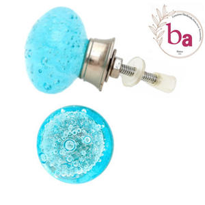 Perillas y Tiradores Modernos para Cajones con Diseño de Burbujas de Cristal Aqua, Estilo Artístico CRK 132 para Armario, Cocina, Dormitorio, Baño, Sala de Estar - Product Image 1