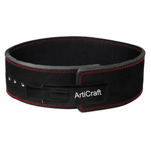 เข็มขัดยกกระชับแบบหนังวัวปรับแต่งได้หัวเข็มขัดโลโก้สำหรับยิมฟิตเนสฟิตเนส - Product Image 1