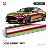 Film de protection de peinture automobile TPU PPF irisé, couleur changeante violet rose or vert, installation sèche ou humide