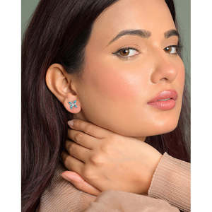 NOVAMART Fine Zinc Alloy Marquise Cut Trendy Butterfly <b>Stud</b> <b>Earrings</b> with Zircon and Brass Wholesale Export - Product Image 3