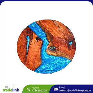 Table de salle à manger en résine époxy au design unique Pierre de table au meilleur prix à vendre Bois fait à la main sur mesure - Product Image 4