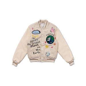 Blouson d'aviateur de sport Letterman Academy grande taille personnalisé de couleur pour hommes 100% coton respirant hiver Varsity Baseball Jacket - Product Image 3