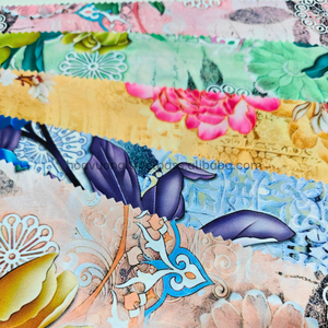 Satin floral élégant en tissu de soie latine douce pour les tenues de femmes matures - Product Image 2