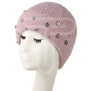 หมวกบีนนี่แฟชั่นประดับเพชรเทียม หมวกบีนนี่อุ่นๆ ผลิตแบบ OEM คุณภาพดีที่สุด หมวกบีนนี่ปักลายโลโก้ตามสั่ง สำหรับทุกเพศ - Product Image 1