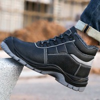 Chaussures de sécurité en cuir microfibre, anti-perforation, antistatiques, avec embout en acier, antidérapantes, pour travaux de construction
