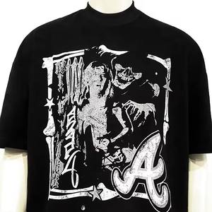 T-shirt surdimensionné pour hommes fait de 100% coton T-shirt Promotion col rond imprimé T-shirt Street Wear MS-TS-007 essentielle - Product Image 2