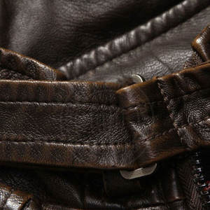 Chaqueta de cuero de alta calidad Chaqueta de cuero con logotipo personalizado Ropa de moda Chaqueta de cuero para hombres - Product Image 3