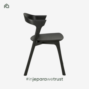 Modern <b>Black</b> Teak Dining <b>Chair</b> Solid Wood for Hotel Restaurant Outdoor Home Furniture - Product Image 3