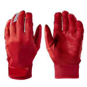 Gants de frappeur de baseball de qualité supérieure Gants imperméables avec conception de logo personnalisé Gants de frappeur de baseball couleur rouge - Product Image 1