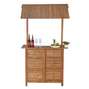 Juego de Bar Tiki Acacia Diseñado para Jardines y Patios, Ofrece Madera de Acacia Duradera y Estructura Estable - Product Image 1