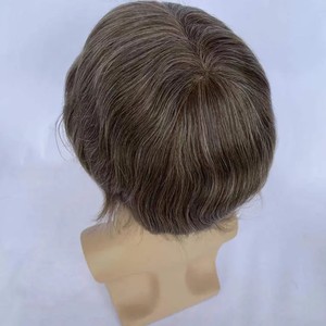 Peluca de Cabello Remy con Base de Seda Brasileña 100% Virgen al por Mayor para Hombres, Alta Calidad, Longitud de 8-20 Pulgadas - Product Image 3