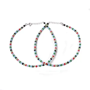 Tobilleras de Mujer Chapadas en Oro con Cuentas, Piedras Preciosas Coloridas, Diamantes y Perlas, Joyería de Verano, Accesorio de Regalo, Hechas de Cadenas de Latón - Product Image 1