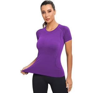 crew neck slim fit women <b>t</b> <b>shirt</b> short sleeve cotton casual plain lightweight <b>summer</b> top blank tee - Product Image 1