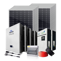Système solaire à onduleur hybride 20KW avec batteries au lithium 48V 100Ah Panneau semi-mono Protection murale IP65 Gamme 5 KW-30 KW