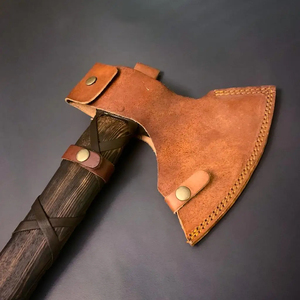 Hacha Vikinga de Doble Cabeza Hecha a Mano de Acero con Alto Contenido de Carbono para Cortar Leña y Reenactaciones, Personalizable con Grabado - Product Image 4