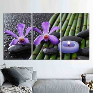 ผ้าใบห่อแบบ 3P แกลลอรี่สุดหรู: ป่าไผ่กล้วยไม้สีม่วง, 3P-Gallery Wrapped - Product Image 1