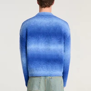 Pull-over personnalisé de haute qualité en coton dépouillé à col rond pour hommes avec logo brodé, anti-rétrécissement et respirant - Product Image 5