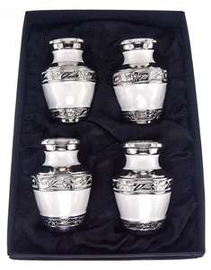 Mini urne américaine en laiton nacré blanc plaqué nickel Petites fioles Mini souvenir pour les cendres sacrées de bébé Hommes Femmes Cendres humaines - Product Image 3