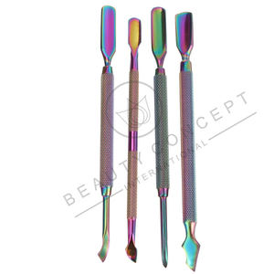 Kit de poussoir de cuticules d'ongles arc-en-ciel à double extrémité en acier inoxydable durable en gros ensemble d'outils de suppression d'art d'ongle - Product Image 2