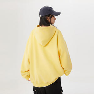 Sweat à capuche zippé surdimensionné personnalisé en molleton 100 % coton pour homme, respirant et coupe-vent pour l'hiver - Product Image 2