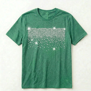 T-shirts en strass pour hommes, confortables, en mélange de coton, design élégant et brillant, idéal pour la mode décontractée - Product Image 1