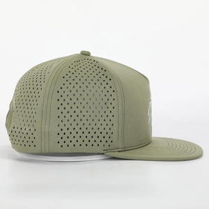 Sombrero de Golf de perfil alto de 5 paneles hecho en Vietnam, diseño deportivo con perforación de agujeros cortada con láser, logotipo bordado impermeable - Product Image 3