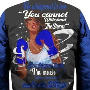 Veste en satin Zeta Phi Beta, vêtements grecs, bleu et blanc pour femmes, sororité 1920, broderie du bouclier ZPB, vêtements de sport de qualité supérieure en nylon - Product Image 5