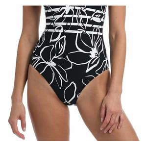 Costume da bagno intero da donna La Blanca con spalline e controllo pancia, nero, in Spandex/Nylon - Product Image 3