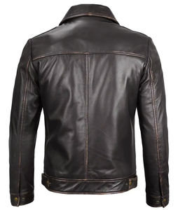 Chaqueta de Cuero Negra Personalizada para Hombre, de Alta Calidad, Impermeable, con Cierre, Cuello Alto, Botones en la Parte Delantera, Logotipo, Mangas con Cierre, Talla XL, Invierno - Product Image 4