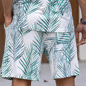 กางเกงขาสั้นลำลองและเสื้อยืดแขนสั้นสำหรับผู้ชายชุดสไตล์ไฮสตรีททันสมัยสำหรับฤดูร้อนออกแบบโลโก้ของคุณได้ตามที่ต้องการ - Product Image 6