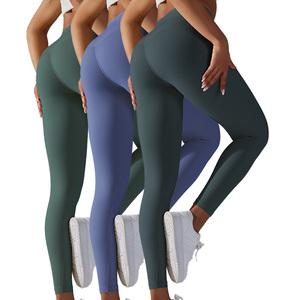 <b>Hot</b> Selling Women's Seamless Yoga <b>Leggings</b> Multicolored Scrunch Butt Active Wear with High Waist Hip Lift Custom Wholesale - Product Image 2