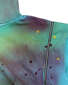 Sudadera con Capucha Extra Grande de Estilo Desgastado con Lavado Ácido Personalizada, Sudadera con Capucha para Hombre con Efecto Desgastado y Decoración de Cremallera - Product Image 2