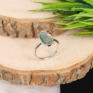 925 Pure <b>Silver</b> Handmade Oval Cut Labradorite Gemstone <b>Statement</b> <b>Ring</b> with Bezel Setting Rhodium Plated Fine Jewelry (14x6mm) - Product Image 2
