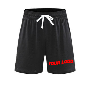 Short de sport d'été en maille avec logo personnalisé pour hommes, toile à séchage rapide brodée, style hip hop décontracté en gros - Product Image 6