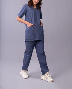 Conjuntos de Uniformes de Verano a la Moda con Blusa de Manga Corta y Pantalones Jogger, Personalizables con Logotipo OEM para Salones de Belleza y Personal de Hospital - Product Image 4