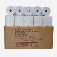 Rouleaux de papier thermique 80x80mm monocouche pour caisses enregistreuses, terminaux de point de vente, supermarchés, restaurants et comptoirs de vente au détail