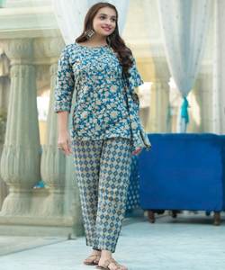 Vêtements de soirée Robes en gros Vêtements pour femmes Tops sexy décontractés Acheter en gros Ensemble de bas de kuti en coton à la mode indien pakistanais - Product Image 4