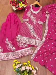 Islamic Style Pure Silk Fabric 5MM & 3MM Sequence Work Traditional Look Design Salwar Kameez Set For <b>Eid</b> & Ramzan Month Wear - Product Image 5