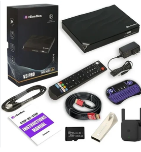 30+15 Gratuit NOUVEAU Boîtier IPTV Gratuit Nouveau Boîtier de Streaming Original TV vSeeBox S4 V2 V3 V4 Pro Max avec Télécommande Vocale (4 Go de RAM + 32 Go de ROM) - Product Image 3