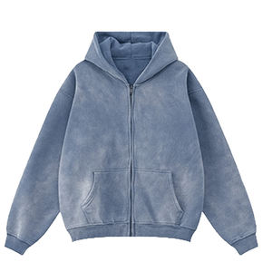 เสื้อฮู้ดดี้ผู้ชายทรงโอเวอร์ไซส์ แขนยาว ล้างสีแบบวินเทจ ผ้าโพลีเอสเตอร์/คอตตอน สำหรับฤดูหนาว - Product Image 1