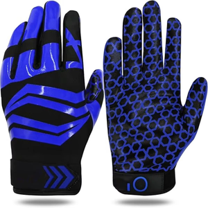 Elegantes, cómodos, resistentes, guantes de fútbol americano, empuñaduras de mano, diseño de logotipo personalizado, correa de muñeca ajustable con dedo completo - Product Image 4