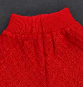 Ensemble de vêtements d'hiver pour filles en 2 pièces, pull à col marin rouge et pantalon évasé, tenue chaude en tricot pour tout-petits - Product Image 5