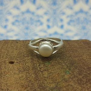 Perle d'eau douce naturelle moderne pierre précieuse faite à la main 925 bague en argent Sterling bijoux fins taille personnalisée quantité en gros - Product Image 4