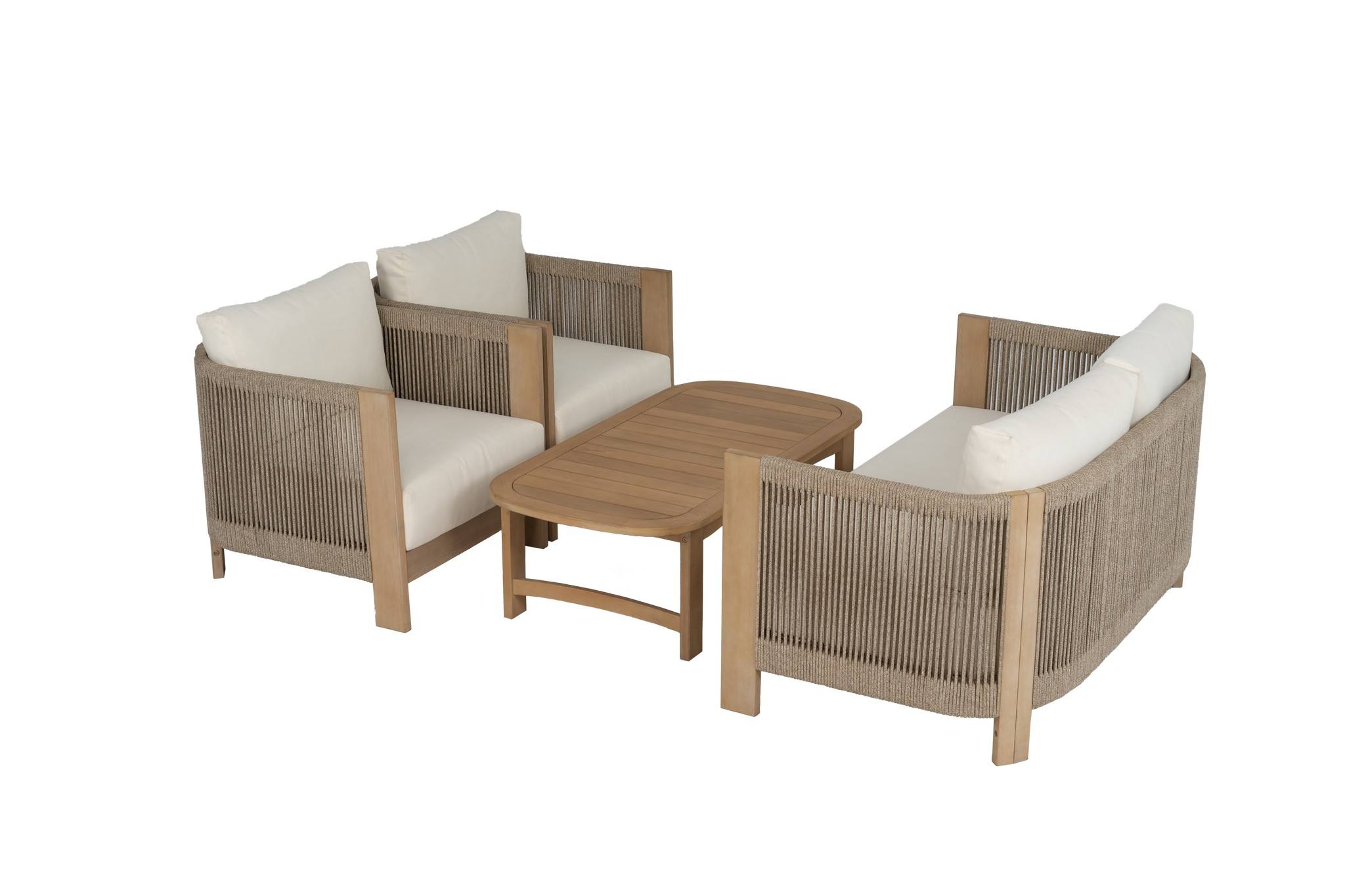 Wood: PU Teak color +Cushion: cream